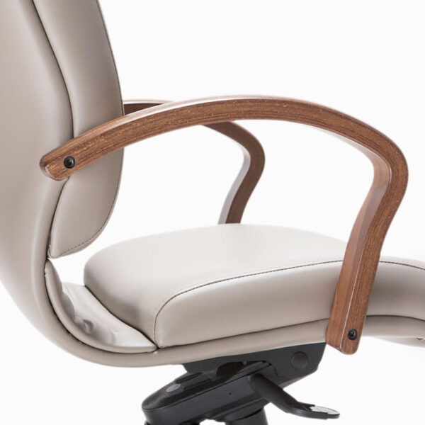 poltrona ufficio direzionale Paris Wood dettaglio braccioli in legno